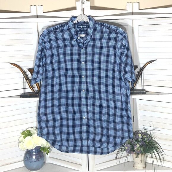 Ralph Lauren Blake Button Down Shirt Blue Plaid XL - Picture 1 of 7